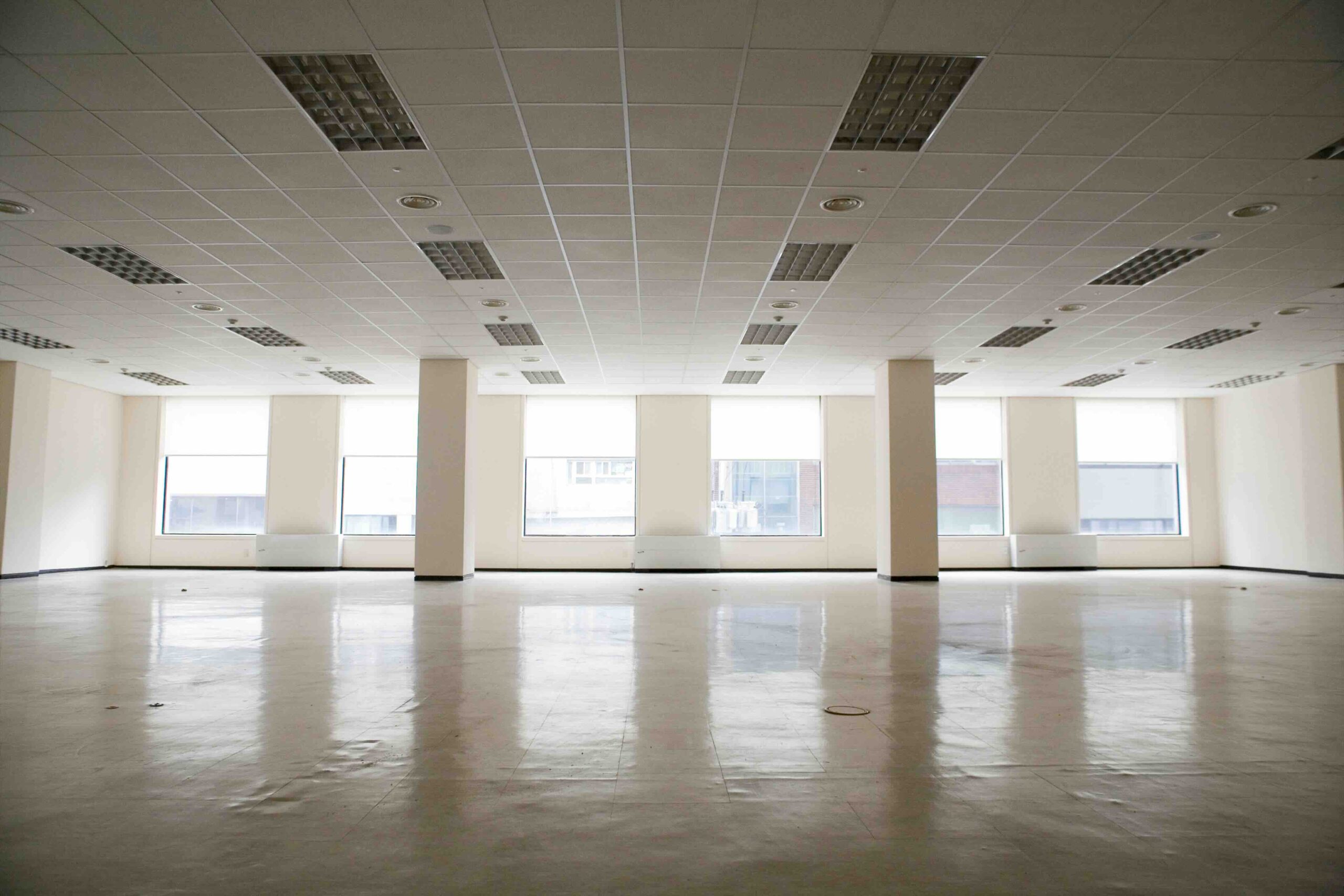 Retrofitted commercial acoustics in vacant offices